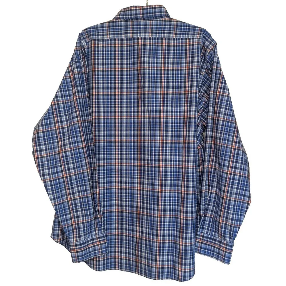 Polo Ralph Lauren Men's Shirt 17.5 XL Estate Classic Fit Blue Plaid Cotton LS